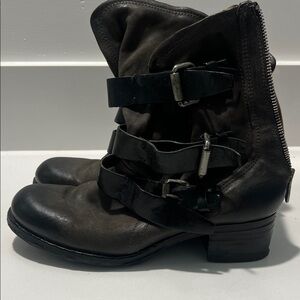 A.S. 98 Strappy Leather Boots Dark Brown.  SIze 38